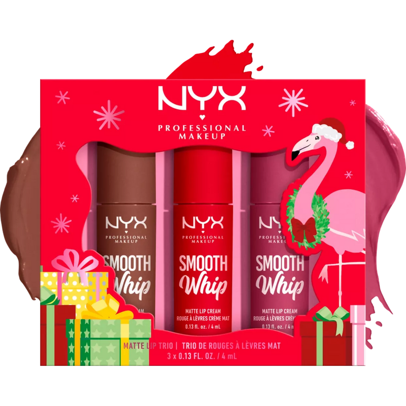 NYX PROFESSIONAL MAKEUP XMAS Vakantie Smooth Whip Matte Lip Cream Trio Gift Set, 1 stuk