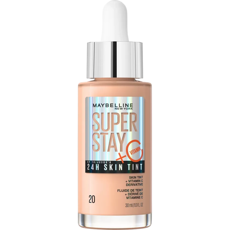 Maybelline New York Foundation Super Stay 24H Skin Tint 20 Cameo, 30 ml
