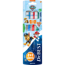 Dr. Best Tandenborstel kinderen Paw Patrol, tot 7 jaar voordeelverpakking (2+1 gratis), 3 stuks.