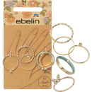 ebelin Bagues multiples papillon optique or, 5 pièces.