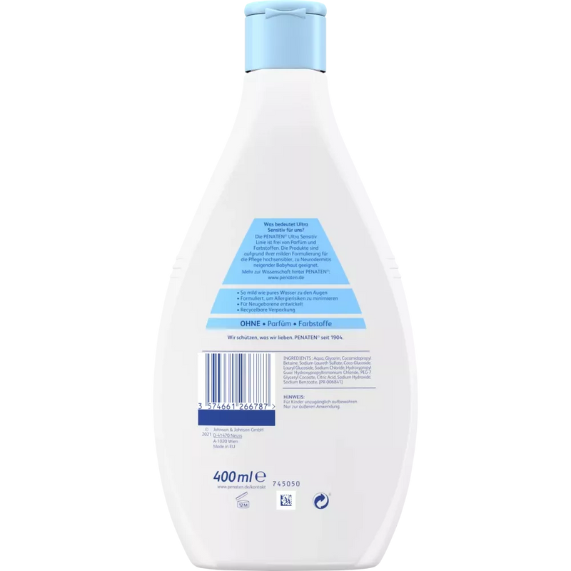 Penaten Badadditief bad & shampoo ultra sensitive, 400 ml