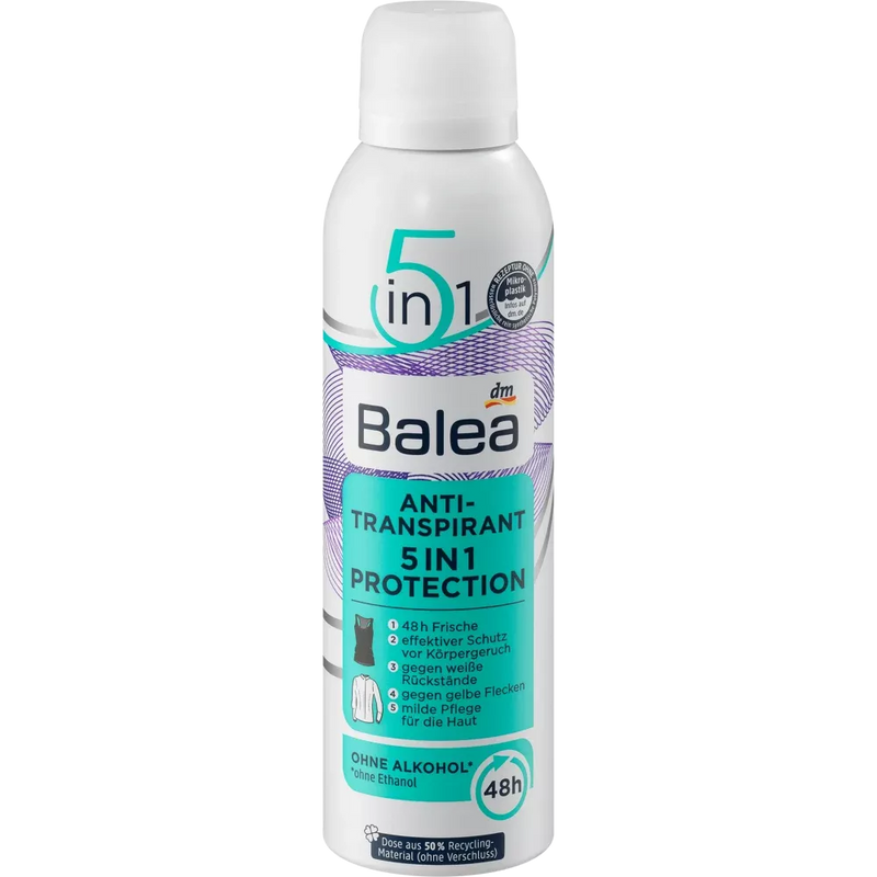 Balea Deodorant Spray Antiperspirant 5in1 Bescherming, 200 ml