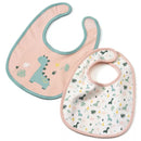 Bavoir Babylove en tissu Dino rose 2 pièces, 2 pièces