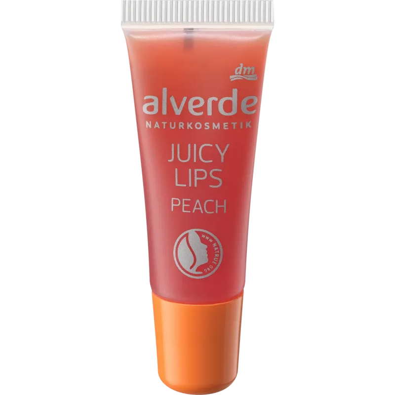 alverde NATURKOSMETIK Juicy Lips Perzik lipgloss, 8 ml