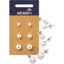 Parure de clous d'oreilles ebelin perles, 6 pièces