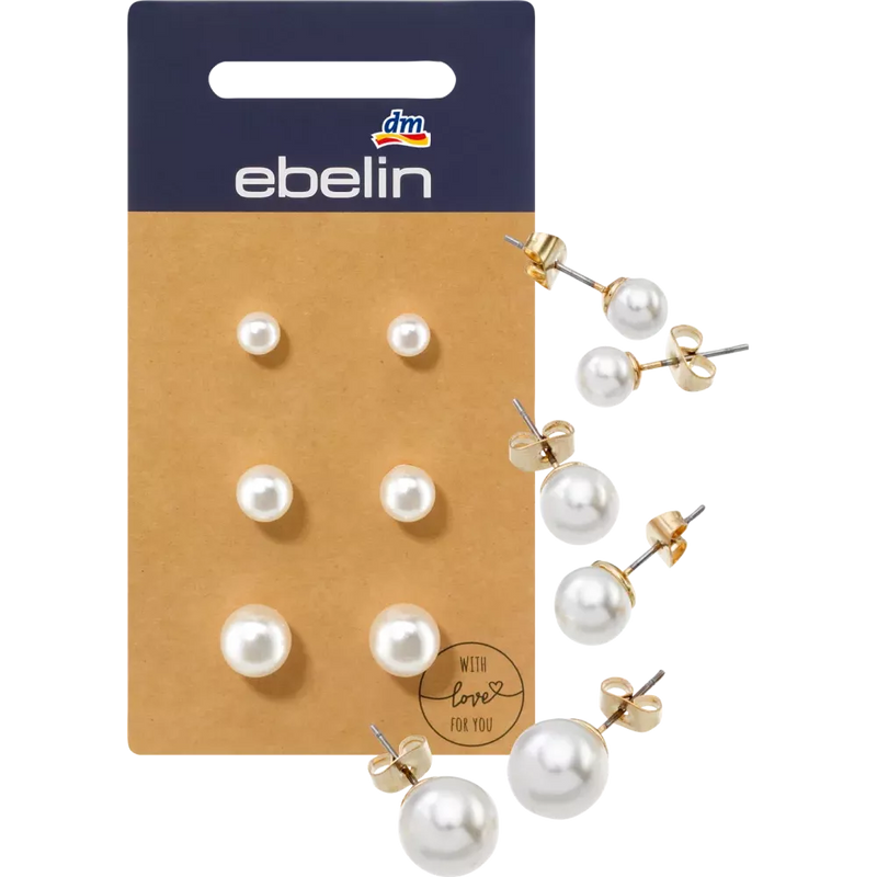 ebelin Oorsteker set parels, 6 stuks