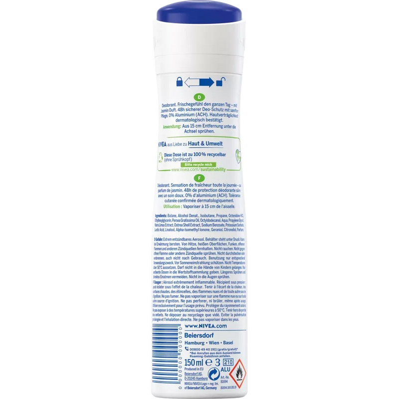 NIVEA Deo Spray Deodorant Vers Puur, 150 ml