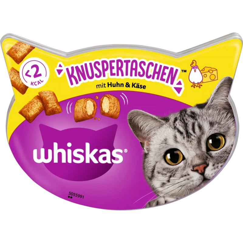 Whiskas Kattensnoepjes Krokante Zakken met Kip & Kaas, 60 g