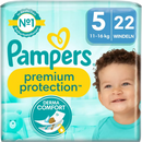 Couches Pampers Premium Protection Taille 5 Junior (11-16 kg), 22 pièces.