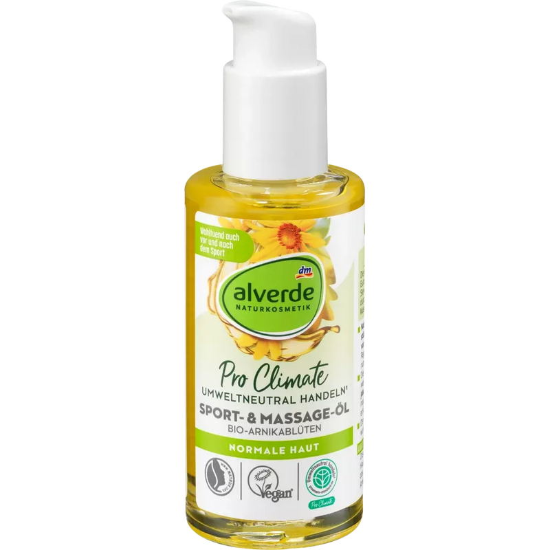 alverde NATURKOSMETIK alverde Sport & Massage olie Bio Arnica bloesems, 100 ml