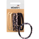 ebelin Haarelastiekjes kleurenmix met leoprint, 6 stuks.