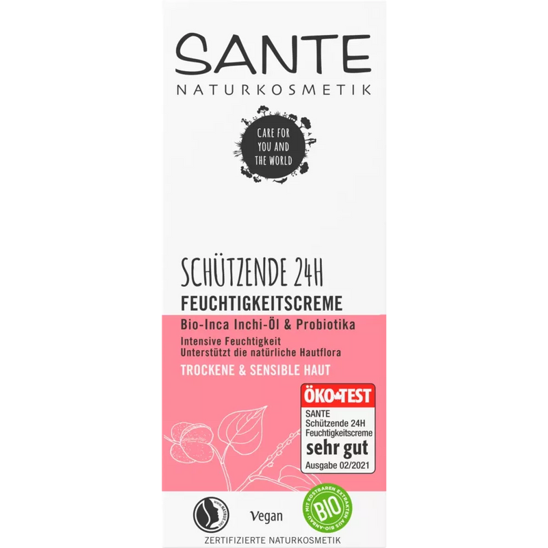 Sante Dagcrème 24 H Moisturiser Biologische Inca-Inchi Olie & Probiotica, 50 ml