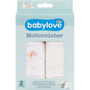 babylove Molleton lakens vlinder/wit, 2 stuks.