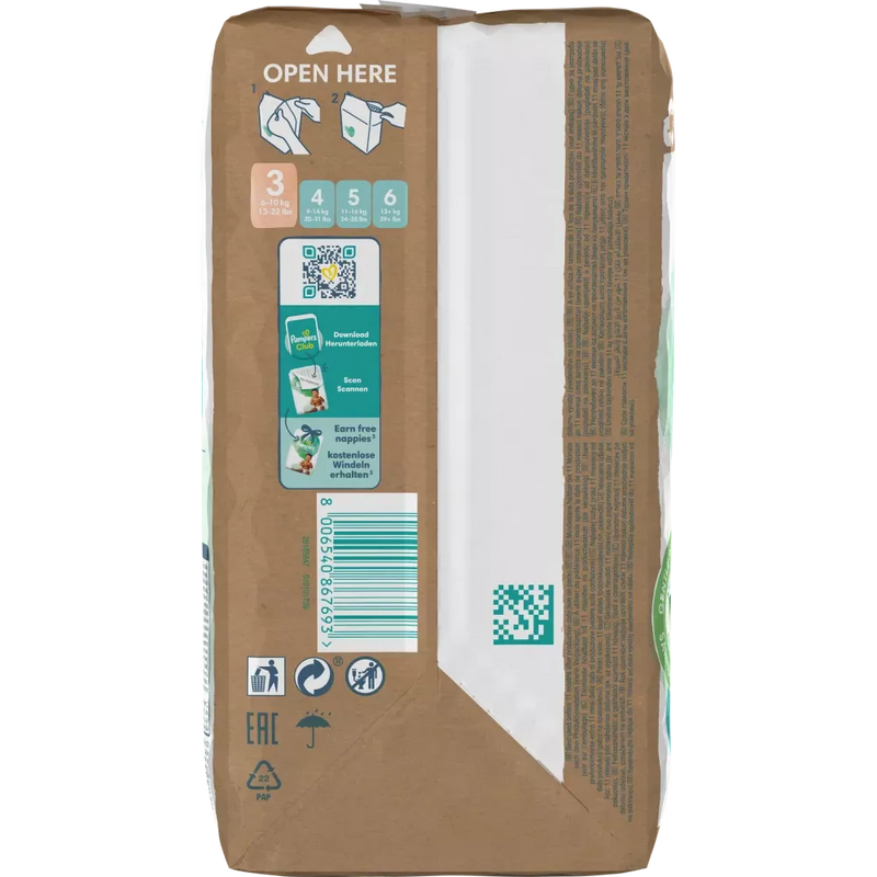 Couches Pampers Harmonie taille 3 Midi (6-10 kg), 25 pièces.