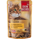Dein Bestes Natvoer voor katten, Exquisit, met kip in smeltkaas-saus, 85 g