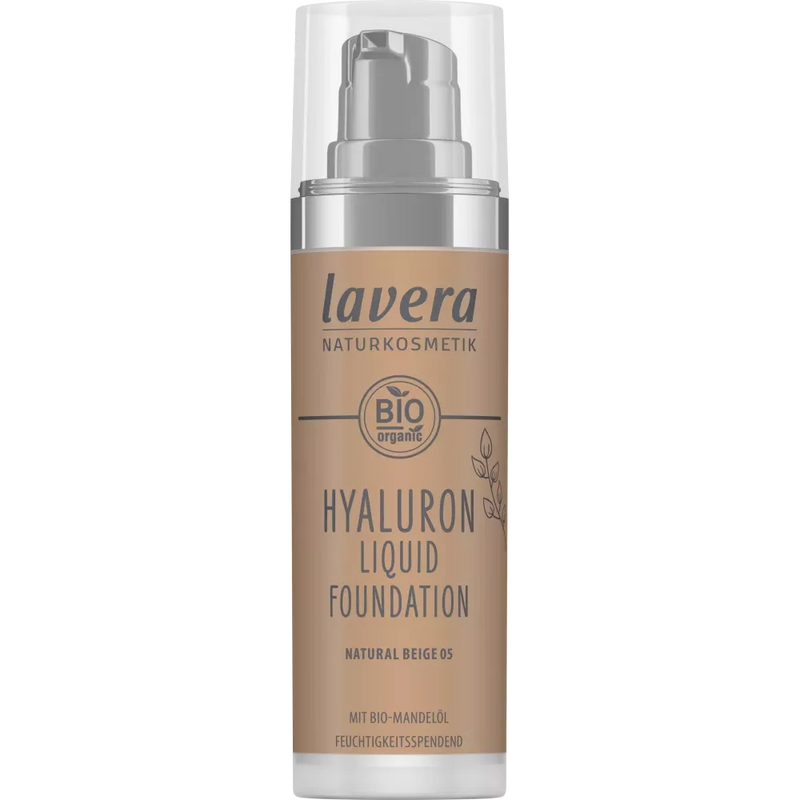 Lavera Make-up Hyaluron vloeibare foundation -Natural Beige 05-, 30 ml