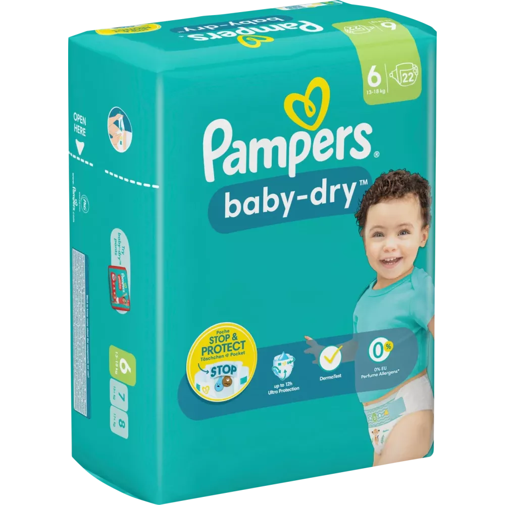 Korting op Pampers Baby-Dry Luiers 186 stuks Korting op Pampers Baby-Dry Luiers 186 stuks