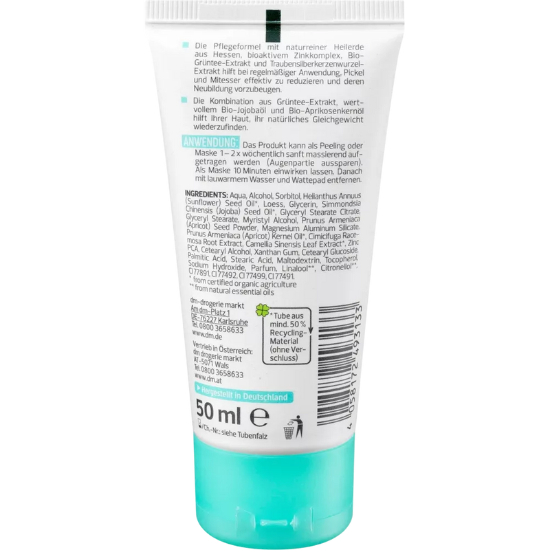 alverde NATURKOSMETIK Exfoliërend Masker 2in1 Helder, 50 ml