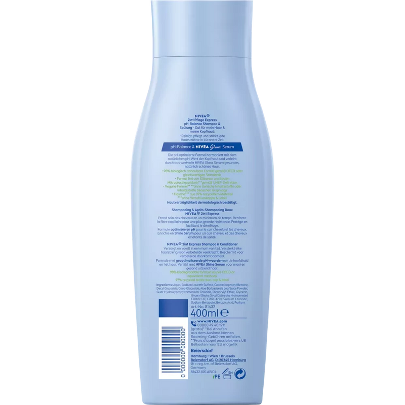 NIVEA Shampoo & Conditioner 2in1 Care Express, 400 ml