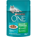 PURINA ONE Natvoer voor katten met tonijn en groene bonen in saus, binnenvoeding, 85 g