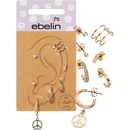 Ensemble de boucles d'oreilles multiples ebelin optique or, 7 pièces.