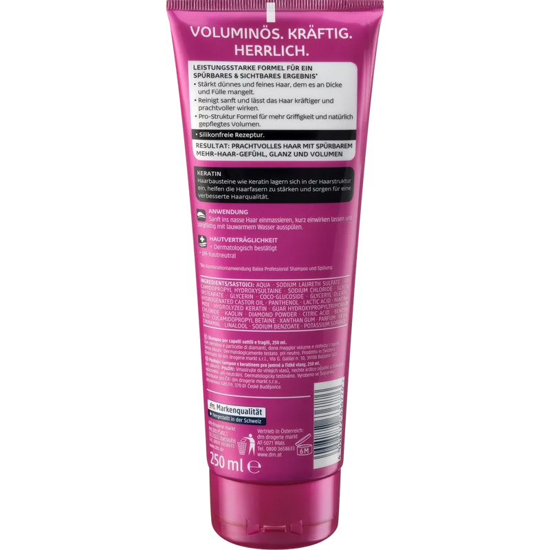 Balea Professional Shampoo Volheid + Pracht, 250 ml