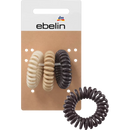 ebelin Haarelastiek spiraal bruin tinten, 3 stuks.