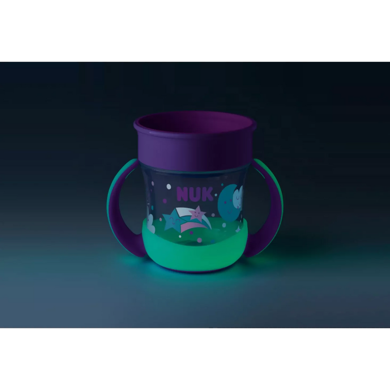 Nuk Beker Mini Magic Cup Glow, paars, vanaf 6 maanden, 160ml, 1 stuk
