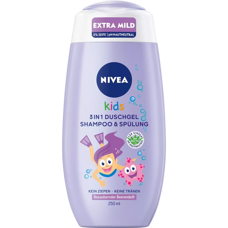 Nivea Kids Kids Douchegel & Shampoo & Conditioner 3in1 Bessengeur, 250 ml