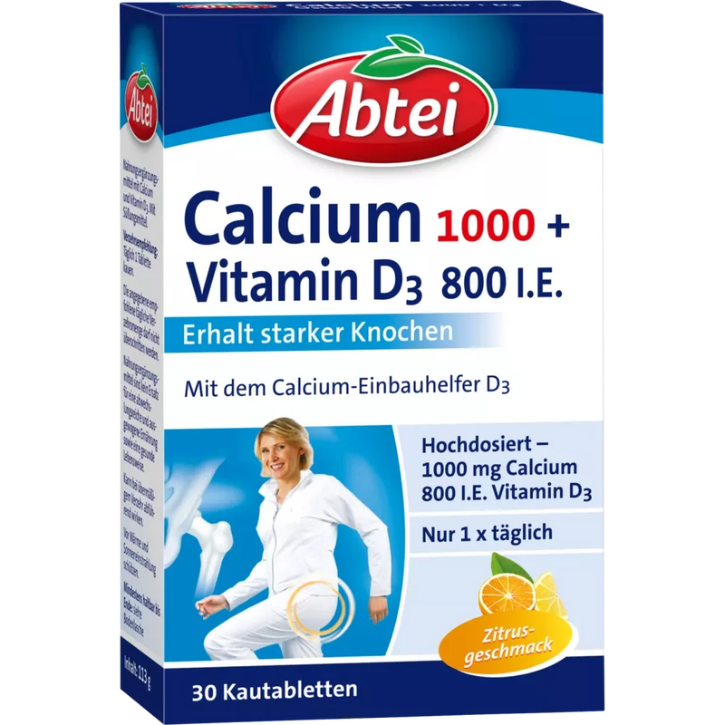 Abtei Calcium 1000 + D3 Osteo Vital kauwtabletten 30 stuks, 113 g