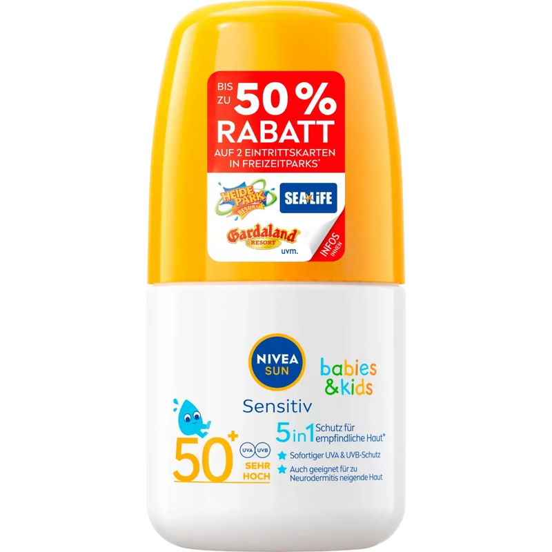NIVEA SUN Sun Roller Kids gevoelig SPF 50+, 50 ml