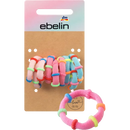 ebelin Haarelastiekjes meerkleurig gestreept, 9 stuks.