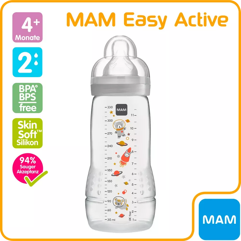 MAM Babyfles Easy Active, uni, vanaf 4 maanden, 330 ml, 1 st.