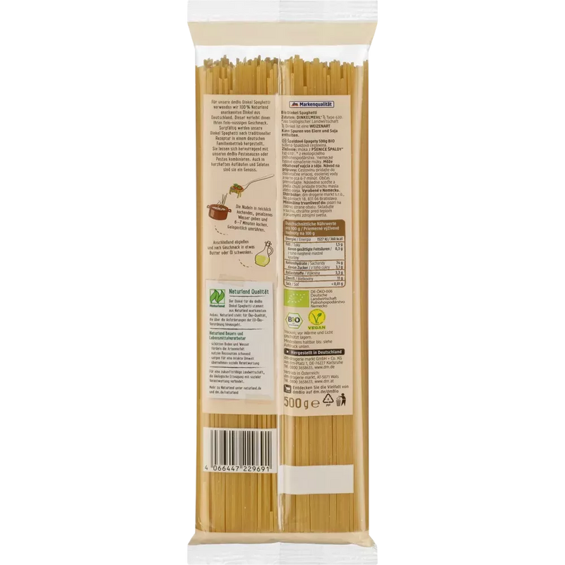 dmBio Pasta, Spelt Spaghetti, 500 g