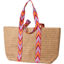 SUNDANCE SUNDANCE strandtas met handvat van geweven lint + drukknoop roze, 1 st.