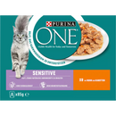 PURINA ONE Nat Kattenvoer Sensitive met Kip & Wortelen, Multipack (8x85 g), 680 g
