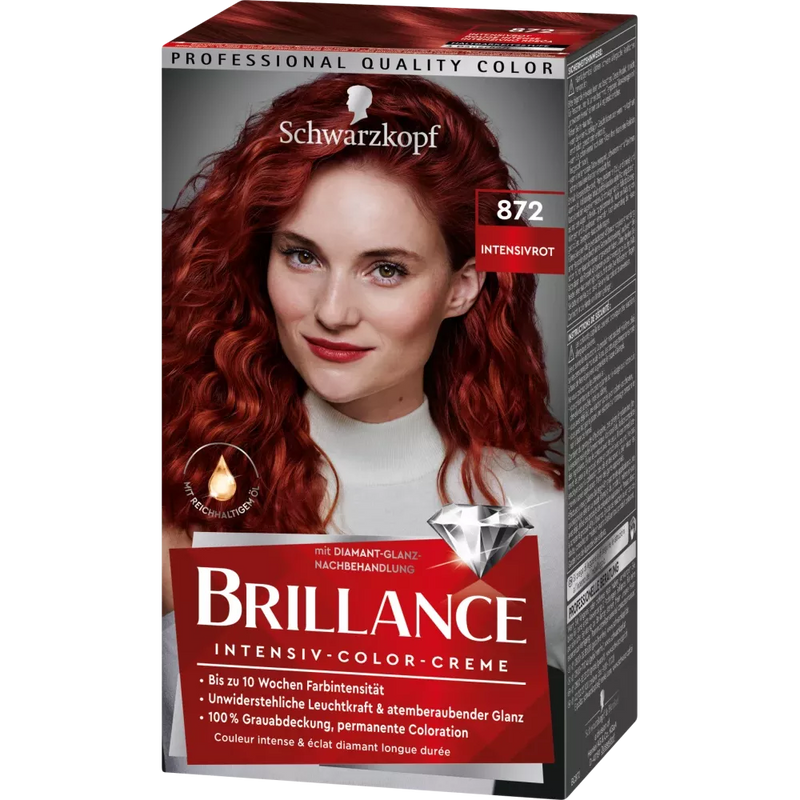 Schwarzkopf Brillance Haarkleur Intense Red 872, 1 stuk