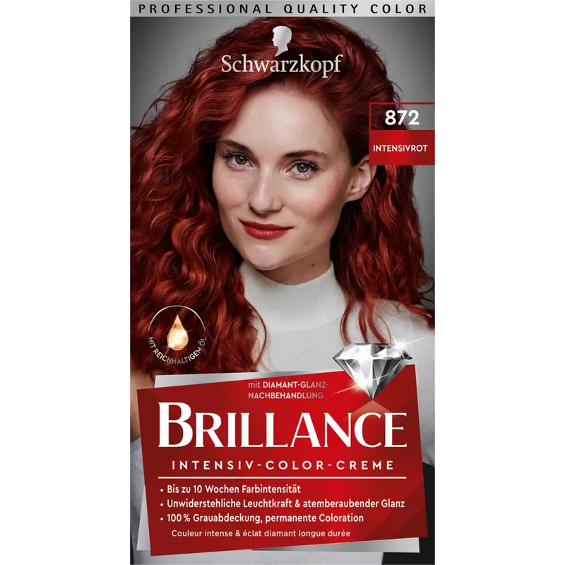 Schwarzkopf Brillance Haarkleur Intense Red 872, 1 stuk