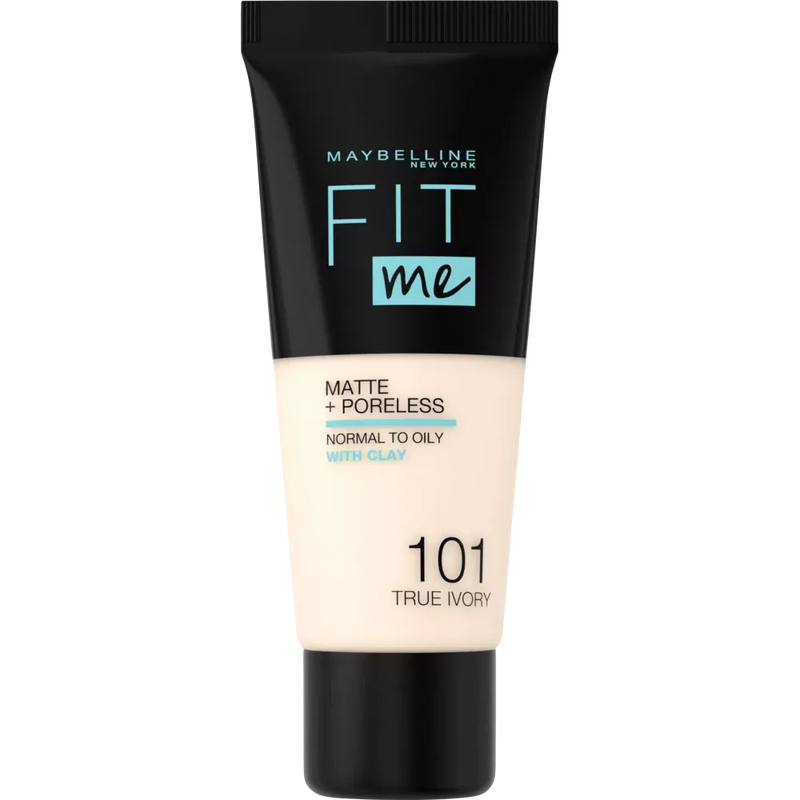 Maybelline New York Foundation Fit Me Matte & Poreless 101 True Ivory, 30 ml