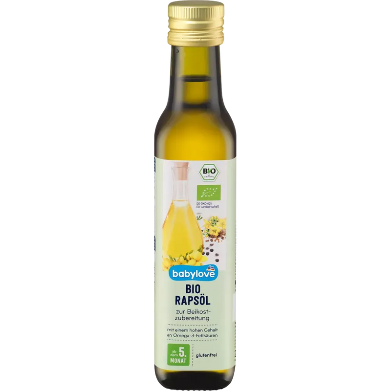 babylove Babyvoedingsolie biologische koolzaadolie vanaf de 5e maand, 250 ml