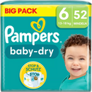 Couches Pampers Baby Dry Gr.6 Extra Large (13-18 kg), paquet en vrac, 52 pièces.