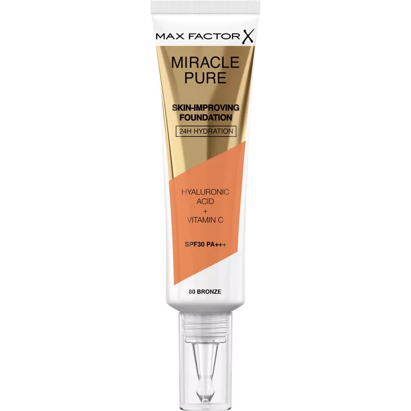MAX FACTOR Make up Miracle Pure Foundation, Bronze 80, SPF 30, 30 ml