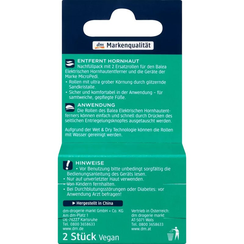 Balea Rouleaux de rechange pour callosités (niveau 4) ultra grossiers, 2 pièces.