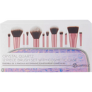 BH Cosmetics Borstelset Kristalkwarts - 12 stuks met cosmetisch tasje, 1 stuks.
