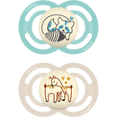 MAM Sucette Perfect Night silicone, turquoise / crème, à partir de 16 mois, 2 pièces