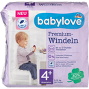 Couches babylove Premium taille 4+, Maxiplus, 9-15 kg, 38 pièces.