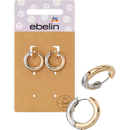 Créoles ebelin aspect argent et or, 2 pièces.