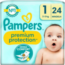 Couches Pampers Premium Protection Taille 1 Nouveau-né (2-5 kg), 24 pièces.