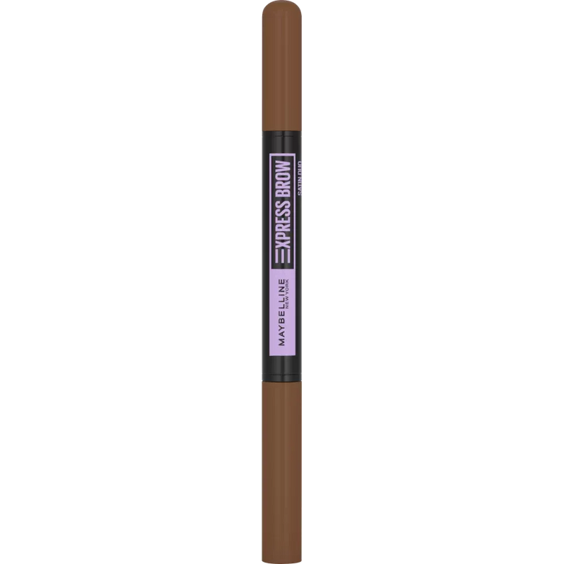 Maybelline New York Wenkbrauwpotlood Express Brow Satin Duo 02 Medium Bruin, 1 st.