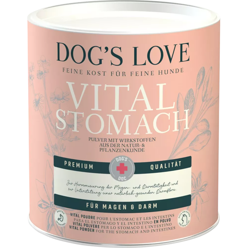 DOG´S LOVE Voedingssupplement voor honden "Vital Stomach" poeder voor maag & darmen, 350 g